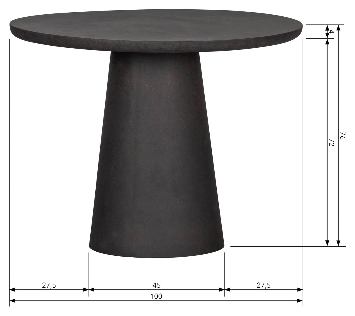 Woood Damon Dining Table Ø100 - Brown