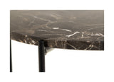 Avila Side table in polished Brown Emperador marble, Ø42