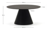 Wilshire Side table, Tempered glass, Matte black, Ø80