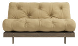 Roots 140 Sofa bed, Brown lacquered pine, Wheat Beige