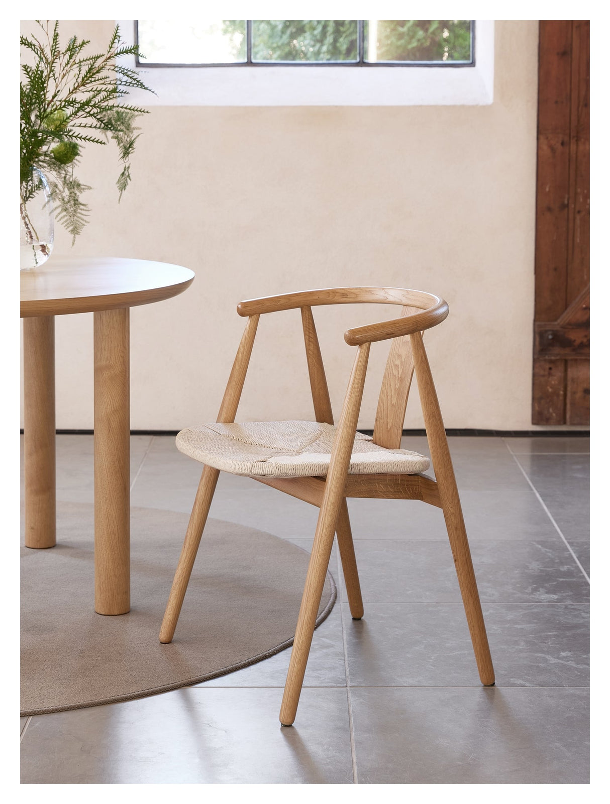 Relate, dining chair w/armrests - nature