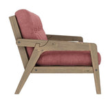 Grab Sofabed, Brown lacquered pine, Sorbet Pink velvet