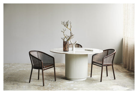 Nordal ERIE Dining table - White Marble top, Ø140