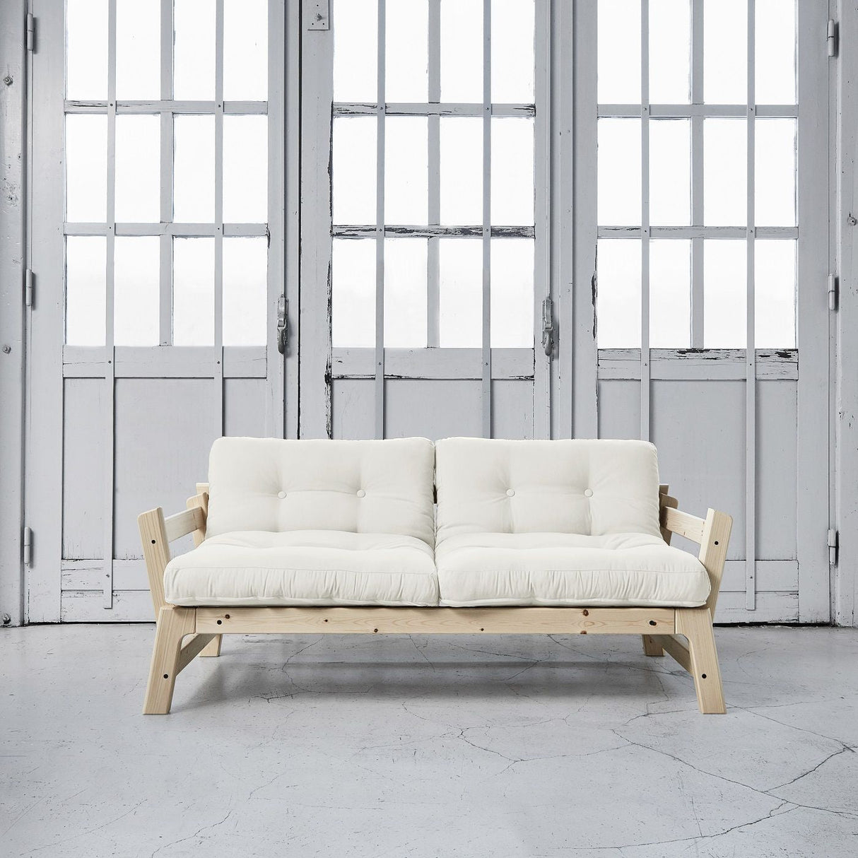 Step Sofa bed, 200, Pine/Off-white