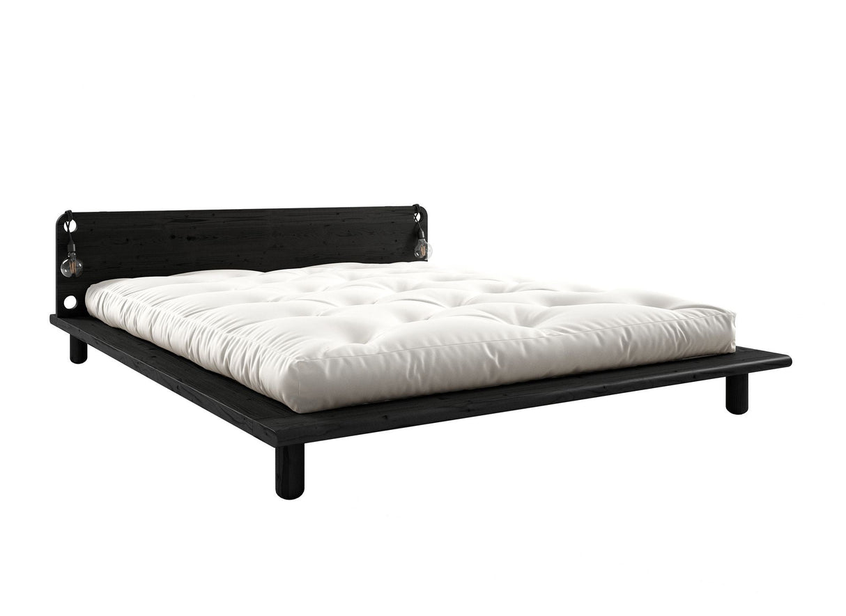 Peek Bed frame w/lamps, Black, 200x160