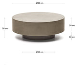 Garbet Lounge Table, Gray, Ø80