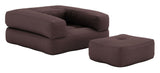 Cube Futon, Brown