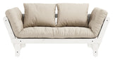 Beat Sofa bed, White lacquered, Pine/Beige