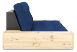 Base Sofa bed with Sideboxes, Royal Blue/black