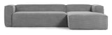 Block 3-pers. Sofa with right-facing chaise Dark Gray Velvet