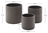 Sintina, plant boxes set of 3 - gray