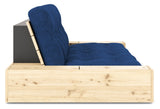 Base Sofa bed with Sideboxes, Royal Blue/nature