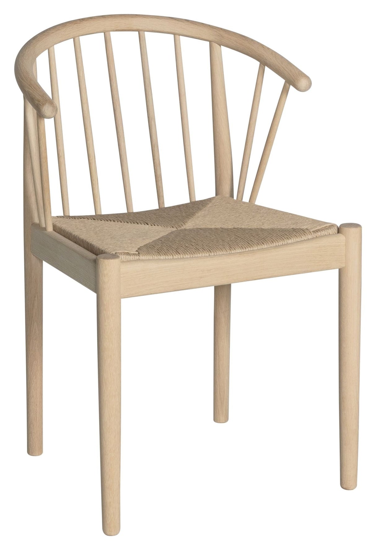 Lindeberg Dining chair with braided seat, White oak