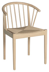 Lindeberg Dining chair with braided seat, White oak