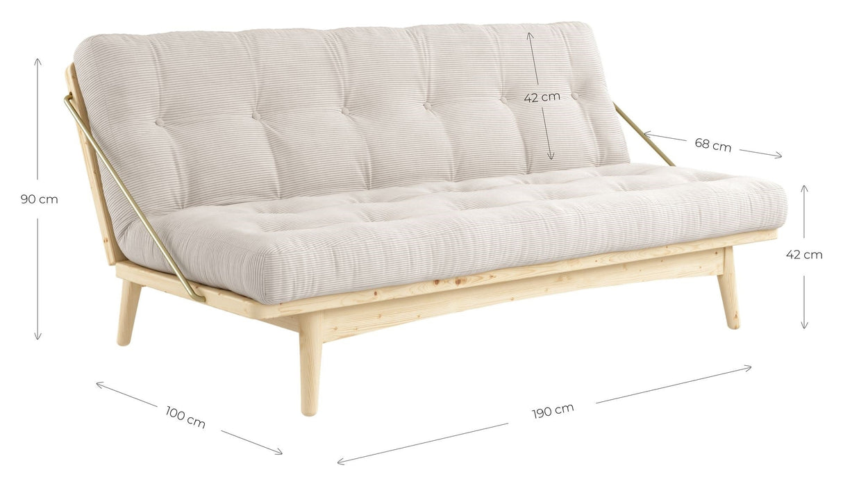 Folk Sofa bed, Pine/Beige