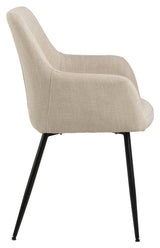 Lizzy, dining chair w/armrests - beige