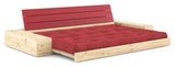 Base Sofa bed with Sideboxes, Ruby Red