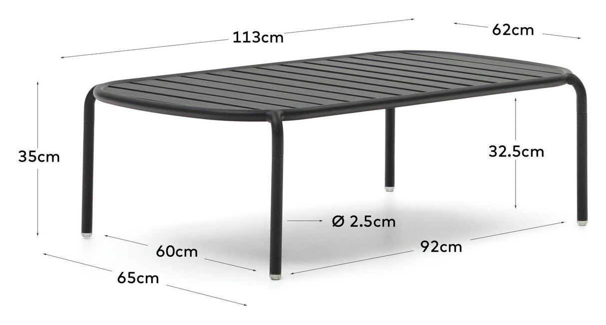 Joncols Lounge Table, Gray Alu, Ø110x62