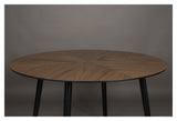 Clover Dining Table, Ø120, Walnut/Black