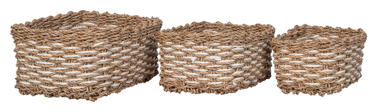 Pala, Basket set of 3, nature/white