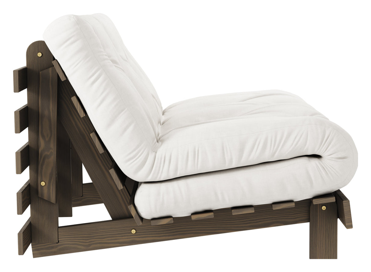 Roots 140 Sofa bed, Brown lacquered pine, Natural