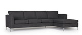 Shea 3-pers. Right-facing Chaise longue, Gray Fabric