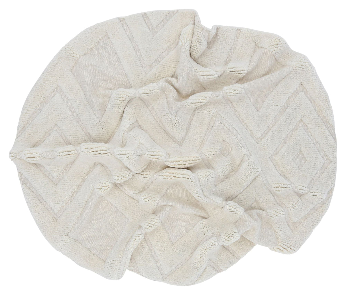 Dahlia wool mix blanket, Ø200, White