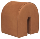 Curved Pouf, Cognac leather