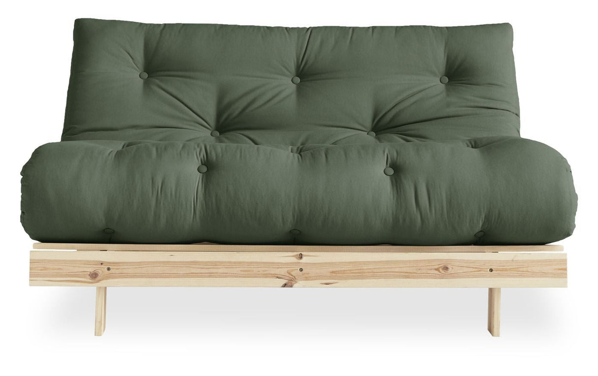 Roots 140 Sofa bed, Olive Green/Nature