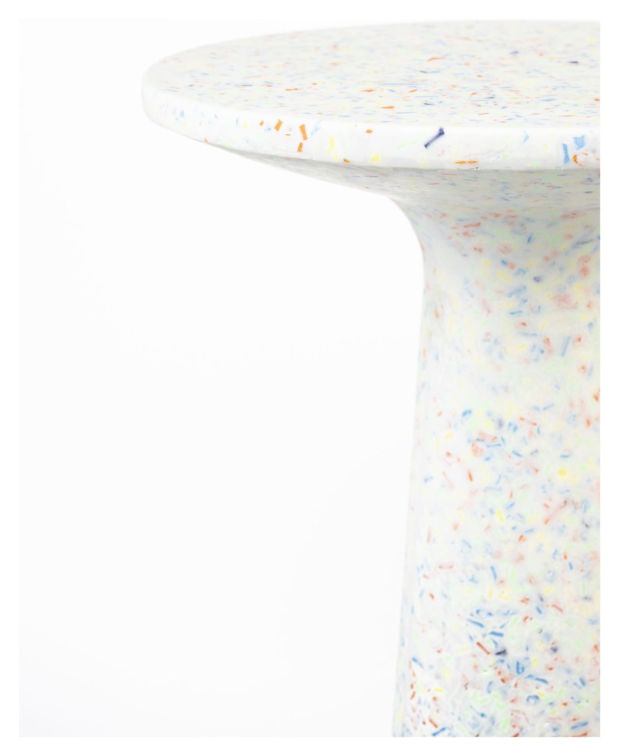 Victorie Recycled Side Table, Ø30, White/Multi