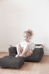 Mini Cube Children's Chair, Dark Gray