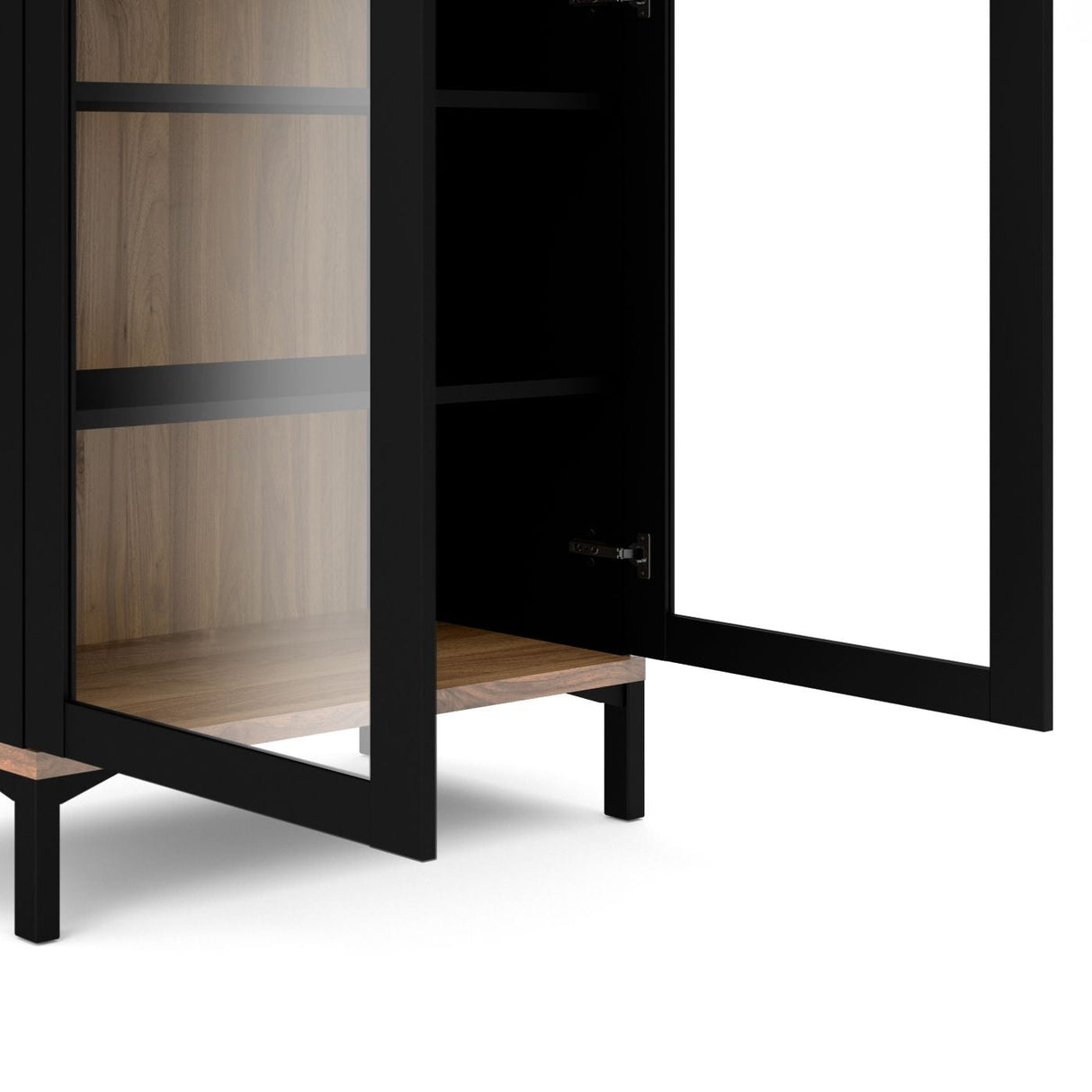 Roomers Vitrineskab w. 2 doors - Black/Walnut