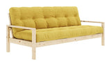 Knob Sofa bed, Lacquered pine, Honey velvet