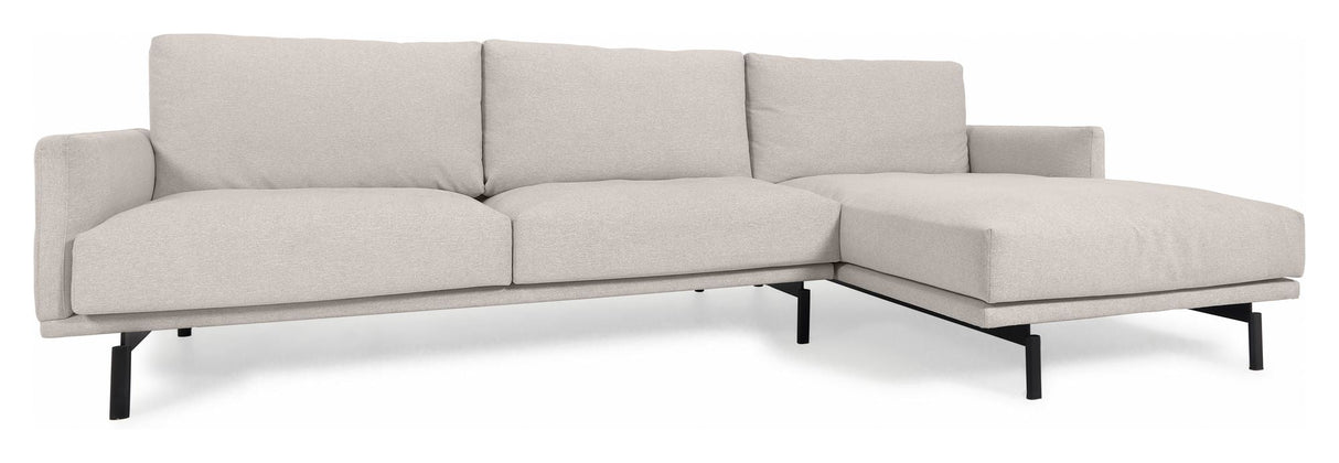 Galene 3-pers. Sofa with left-facing chaise longue, B254, Beige chenille