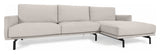 Galene 3-pers. Sofa with left-facing chaise longue, B254, Beige chenille