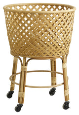 Nordal ARVI Basket w/wheels - Bamboo/Rattan, Ø57,5