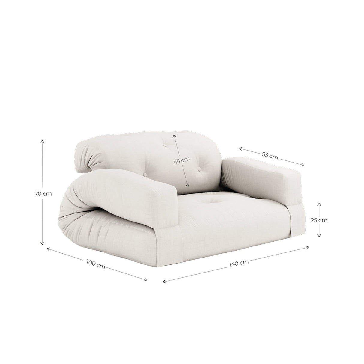 Hippo, sofa bed - wheat beige