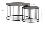 Hadar Side table, Black, Set of 2 pcs, Ø75/Ø45