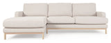 Mihaela 3-pers. Sofa with left-facing chaise longue, White fleece