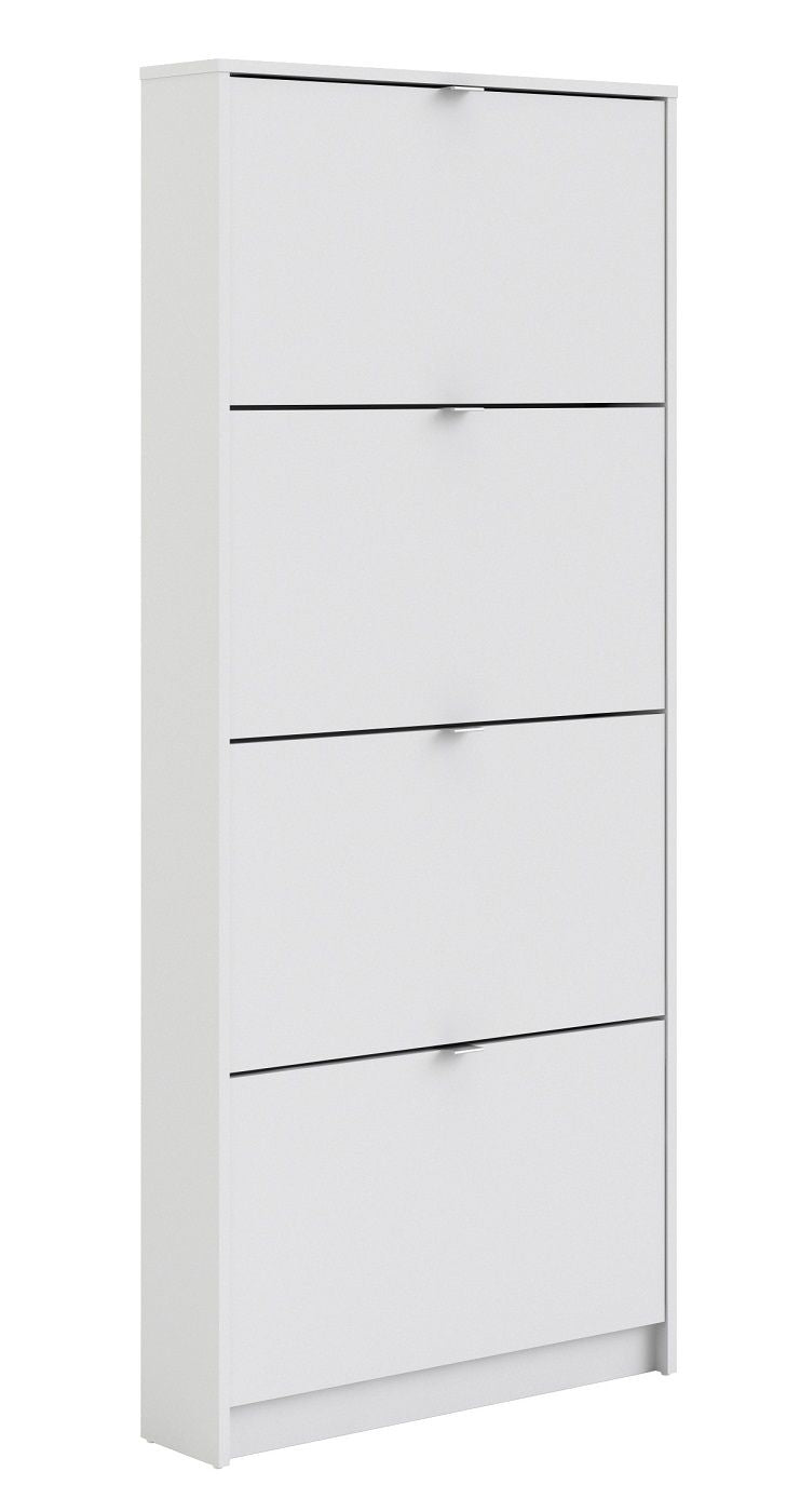 Shoes Shoe Cabinet 4 folding doors with 1 compartment - White