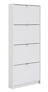 Shoes Shoe Cabinet 4 folding doors with 1 compartment - White