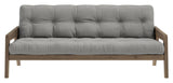 Grab Sofa bed, Brown lacquered pine, Gray