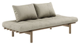 Pace Daybed Sofa bed, Brown lacquered pine, Linen