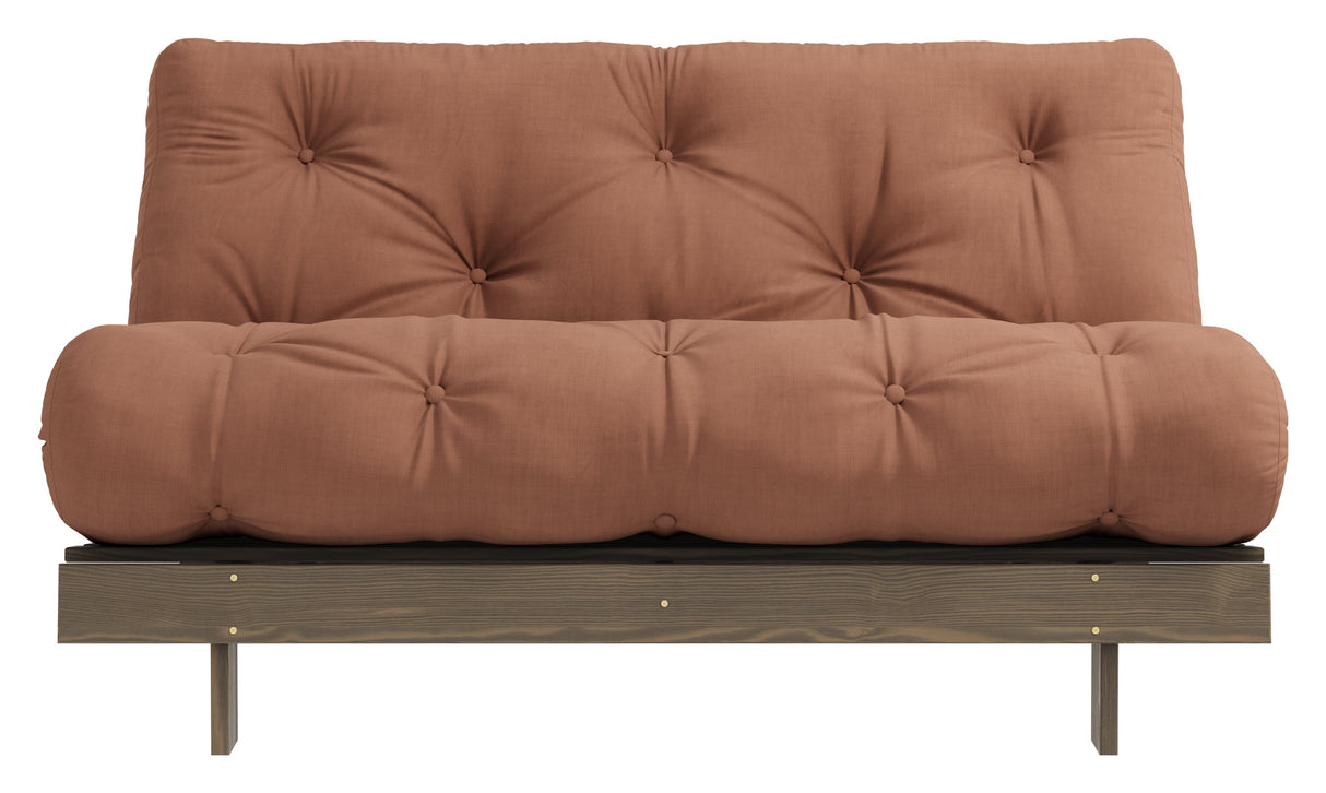 Roots 140 Sofa bed, Brown lacquered pine, Clay Brown