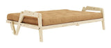 Grab Sofa Bed, Lacquered Pine, Brown Velvet