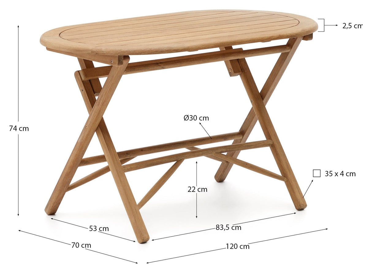 Dandara, folding table Ø120 - oak