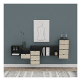 Joliet Bedside Table, Wall Hanged, Black