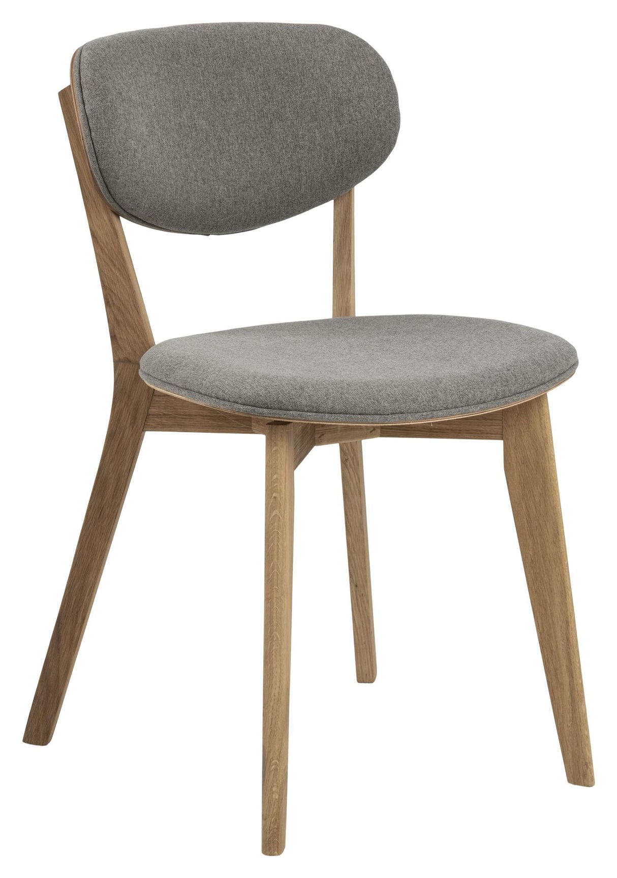 Minsk Dining chair, light gray with oak legs