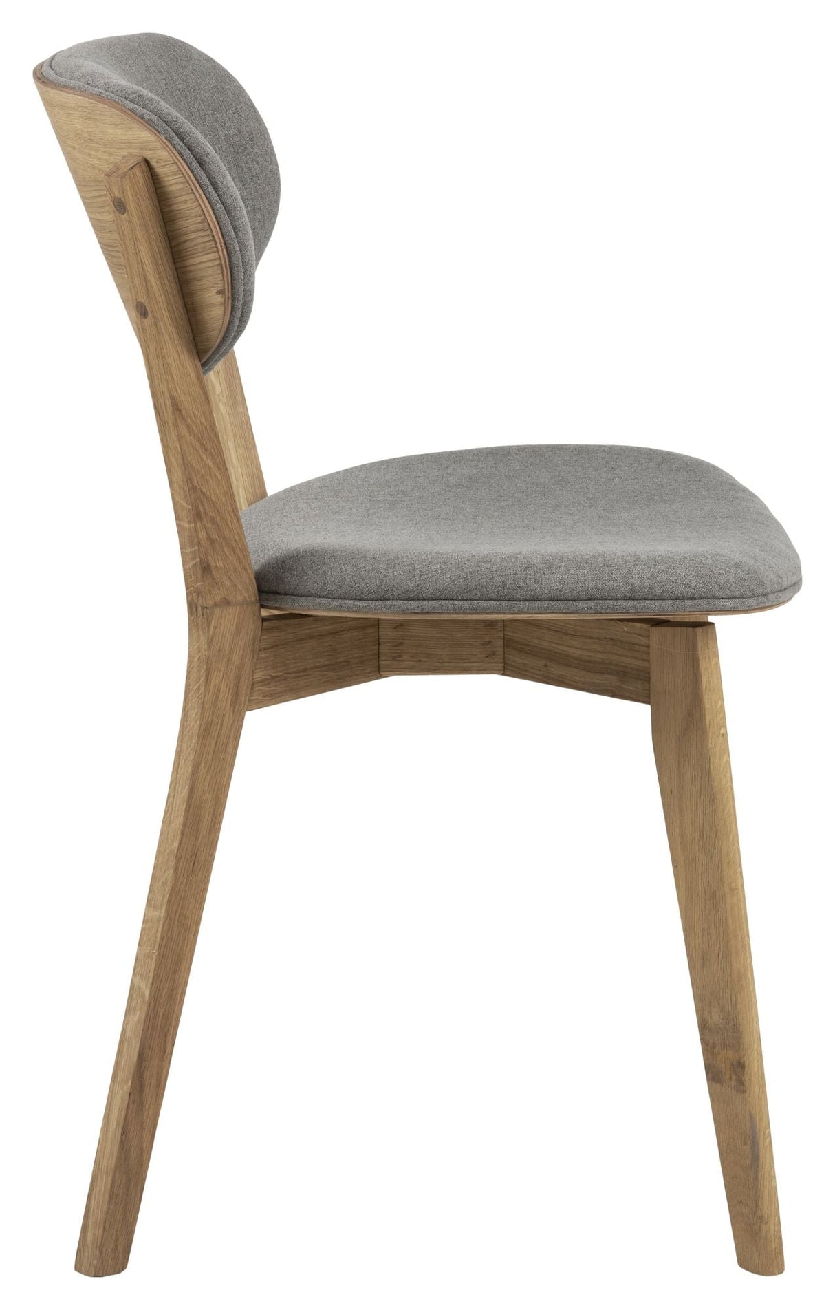 Minsk Dining chair, light gray with oak legs