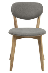 Minsk Dining chair, light gray with oak legs